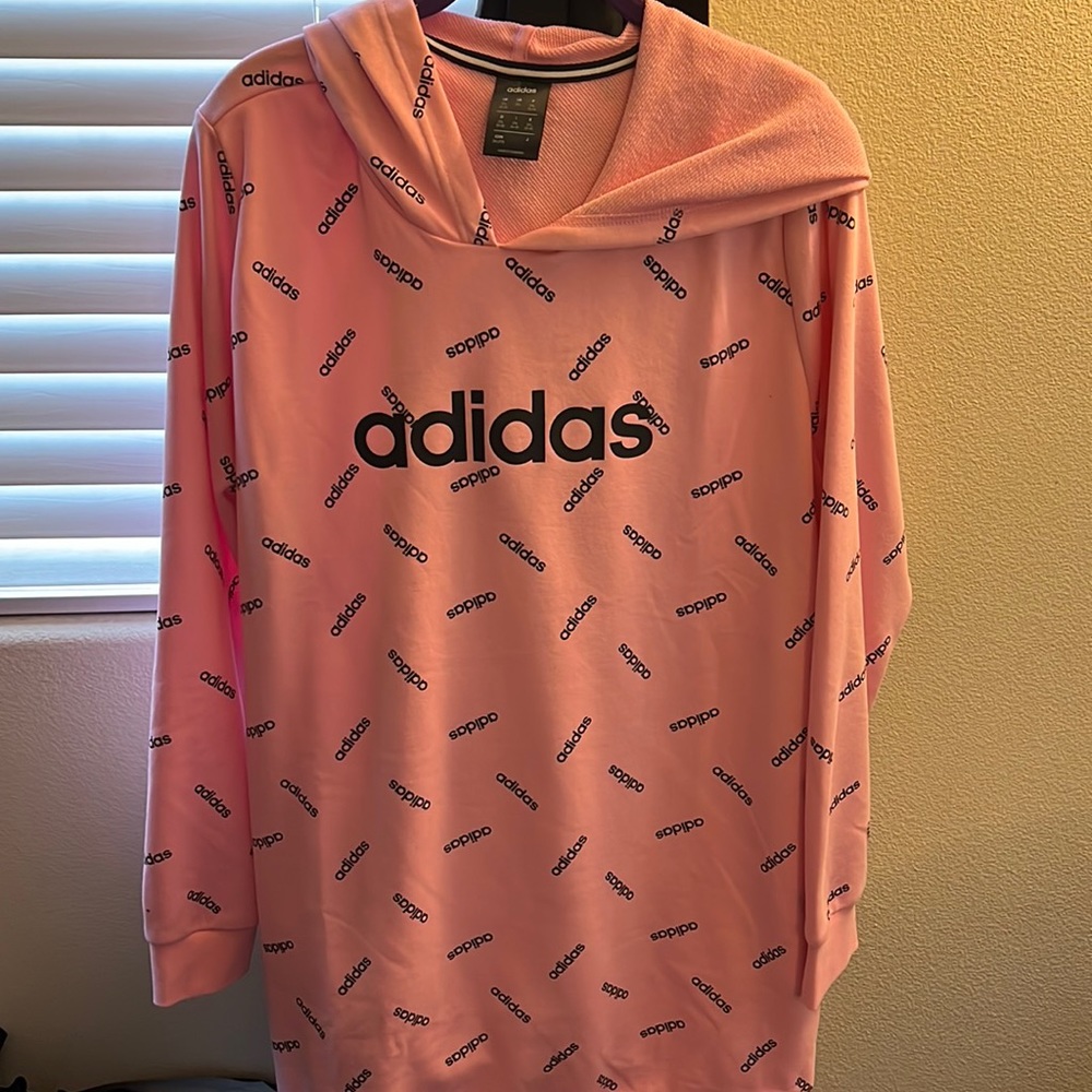 Pink adidas hoodie/tunic